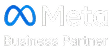 Logo Meta Business Partner en blanc