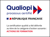 Logo Qualiopi processus certifié, République française, actions de formation