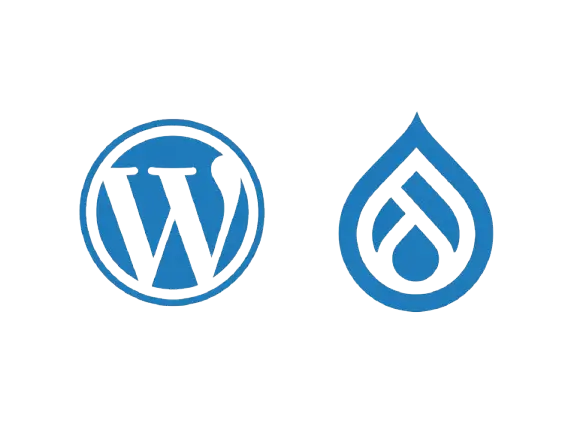 Logos WordPress et Drupal, CMS création de site