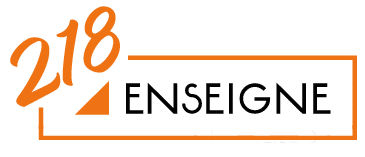 Logo 218 Enseigne orange et gris